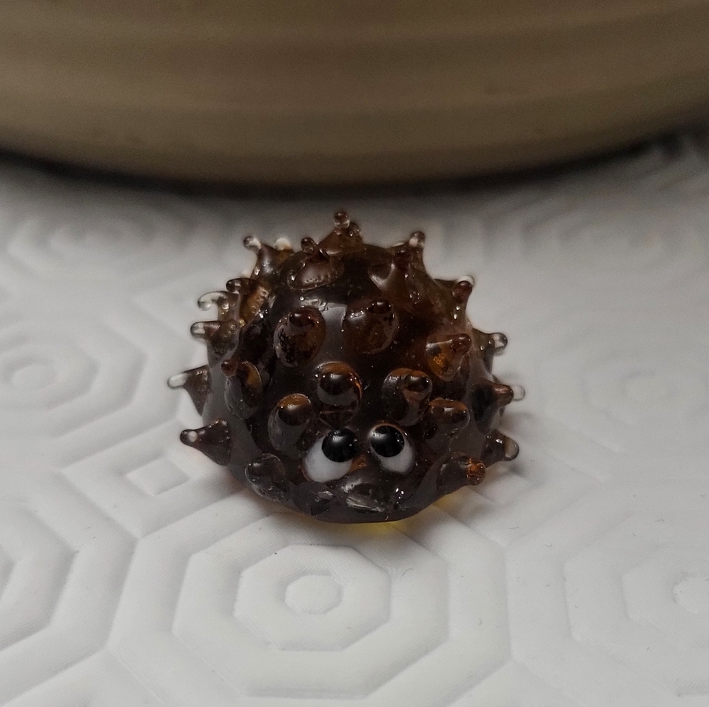 Glass Lampwork Small Brown Hedgehog